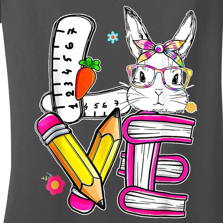 Love Easter Bunny School Women's V-Neck T-Shirt