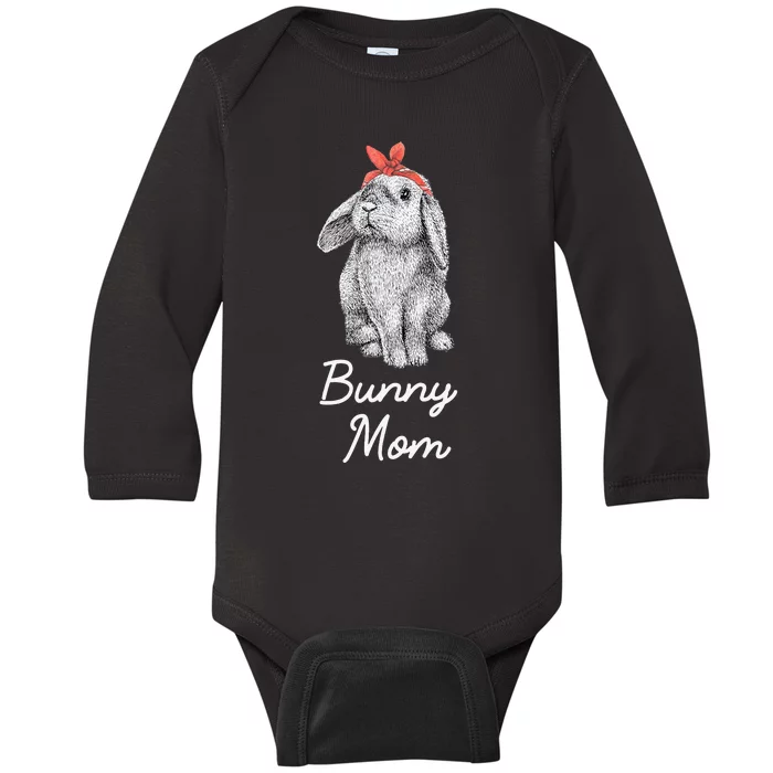 Lop Eared Bunny Rabbit Mom Drawing Baby Long Sleeve Bodysuit