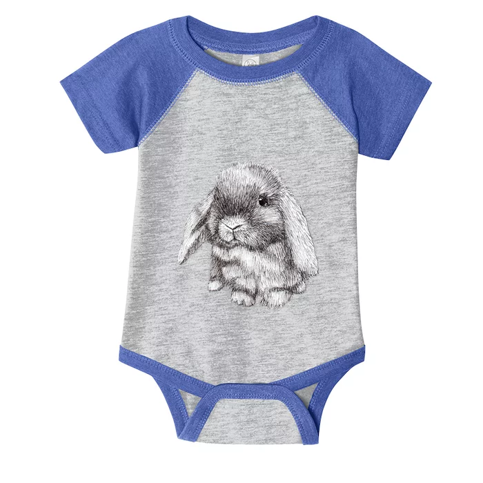 Lop Eared Bunny Rabbit Sketch Gift For Mens Womens Childrens Infant Baby Jersey Bodysuit