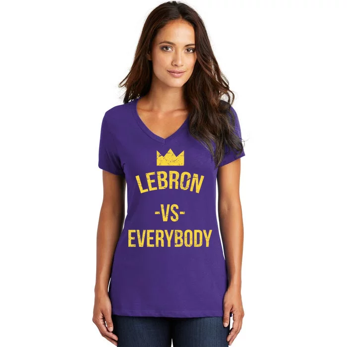 Lebron Vs Everybody LA Bron Basketball Women's V-Neck T-Shirt