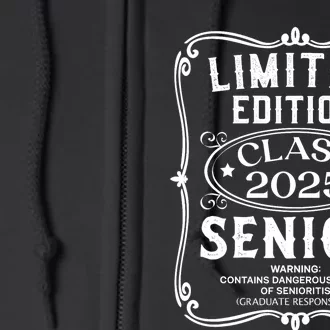 Limited Edition Class Of 2025 Senior 2025 Back To School Full Zip Hoodie