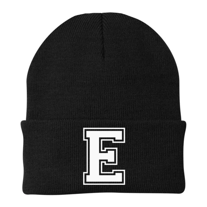 Letter E Capital Alphabet College Varsity Monogram Club Knit Cap Winter Beanie