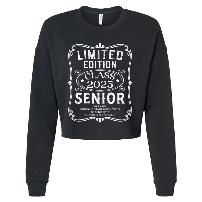 Limited Edition Class Of 2025 Senior 2025 Back To School Gift Cropped Pullover Crew