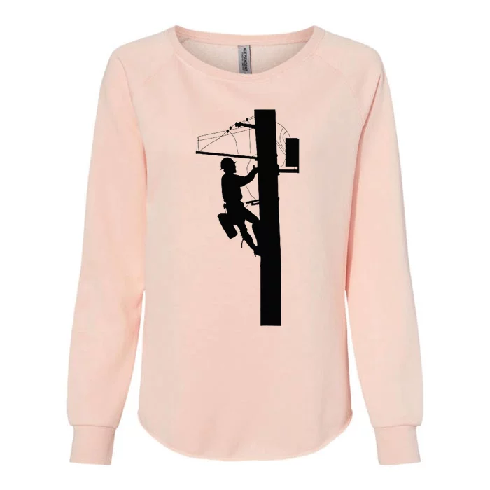 Lineman Electric Cable Lineman Gift Womens California Wash Sweatshirt