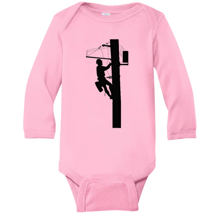 Lineman Electric Cable Lineman Gift Baby Long Sleeve Bodysuit