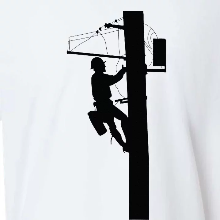 Lineman Electric Cable Lineman Gift Sueded Cloud Jersey T-Shirt