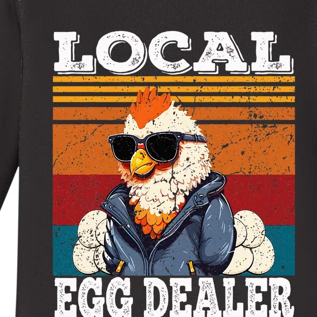 Local Egg Dealer Funny Egg Peddler Chicken Egg Farmer Baby Long Sleeve Bodysuit