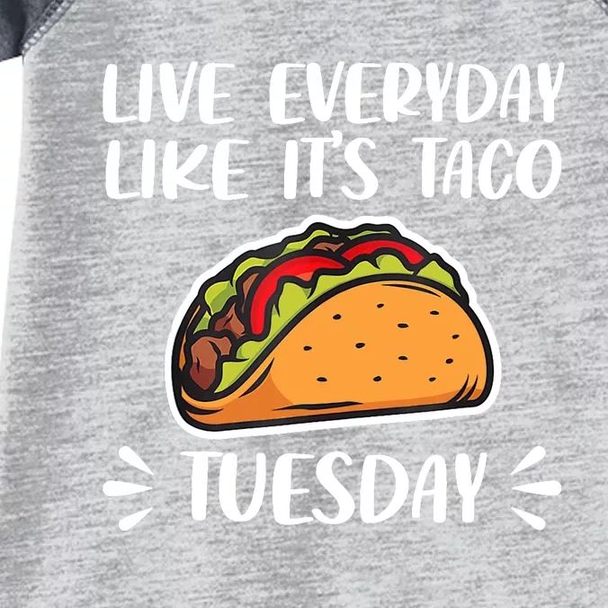 Live Every Day Like Its Taco Tuesday Love Tacos Tee Infant Baby Jersey Bodysuit