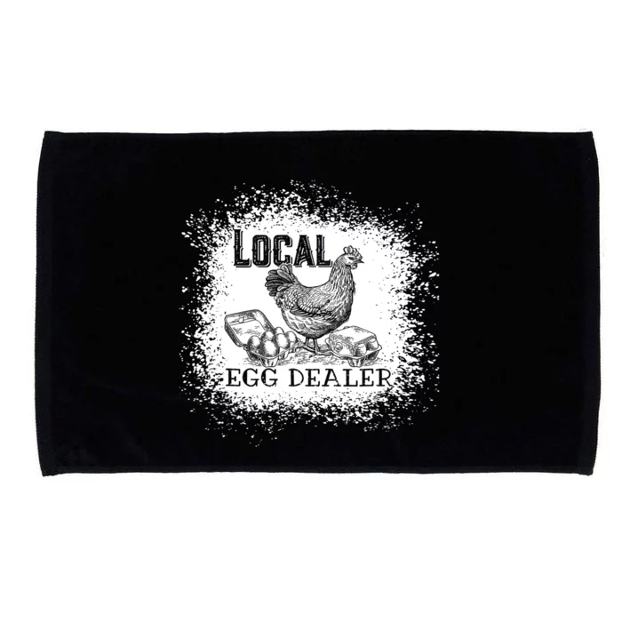 Local Egg Dealer Funny Bleached Chicken Lover Farm Farmer Microfiber Hand Towel