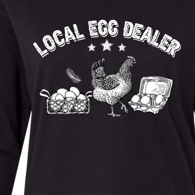 Local Egg Dealer Funny Chicken Lover Farm Farmer Gift Womens Cotton Relaxed Long Sleeve T-Shirt