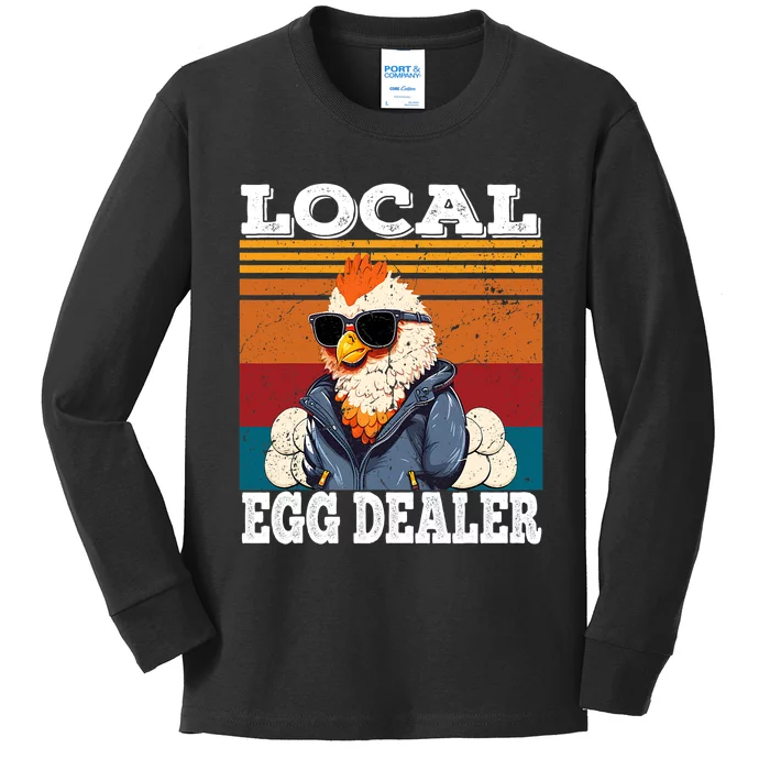 Local Egg Dealer Funny Egg Peddler Chicken Egg Farmer Kids Long Sleeve Shirt