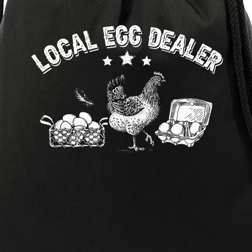 Local Egg Dealer Funny Bleached Chicken Lover Farm Farmer Drawstring Bag