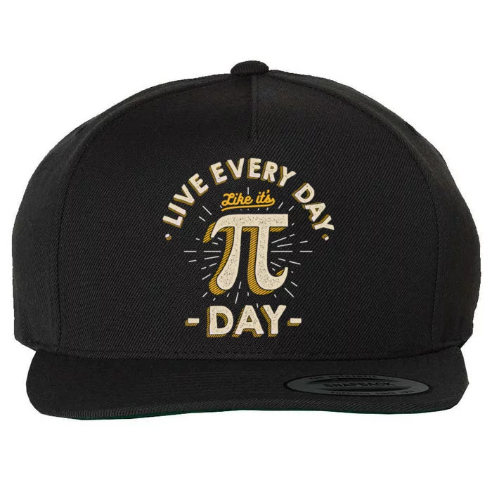 Live Every Day Like It's Pigiftday Gift Funny Vintage Pi Day Gift Funny Gift Wool Snapback Cap