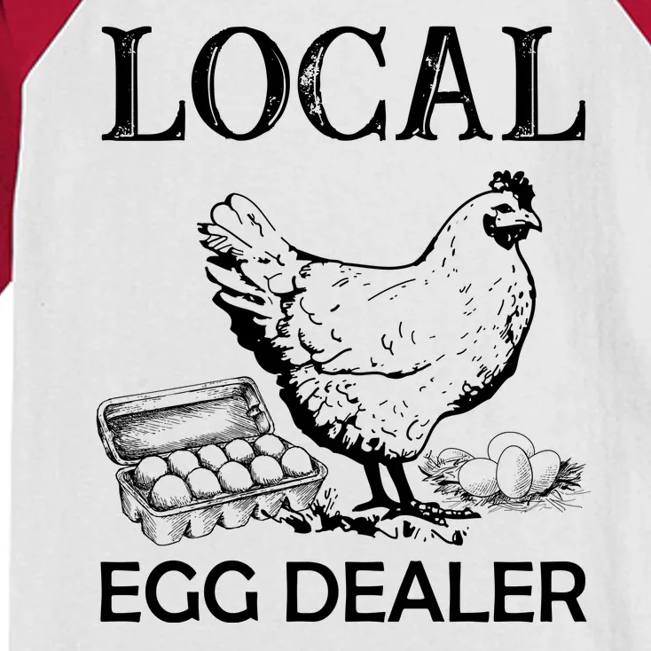 Local Egg Dealer Funny Chicken Kids Colorblock Raglan Jersey