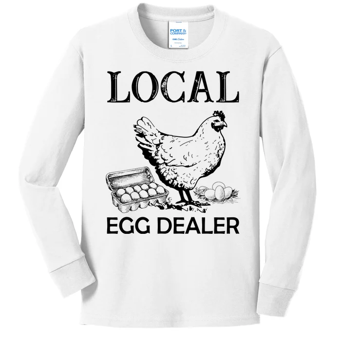 Local Egg Dealer Funny Chicken Kids Long Sleeve Shirt