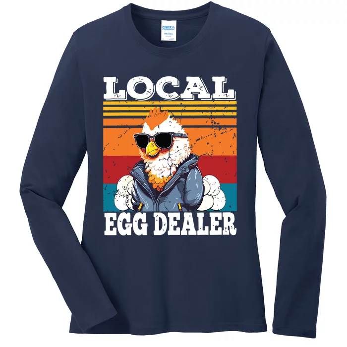 Local Egg Dealer Funny Egg Peddler Chicken Egg Farmer Ladies Long Sleeve Shirt