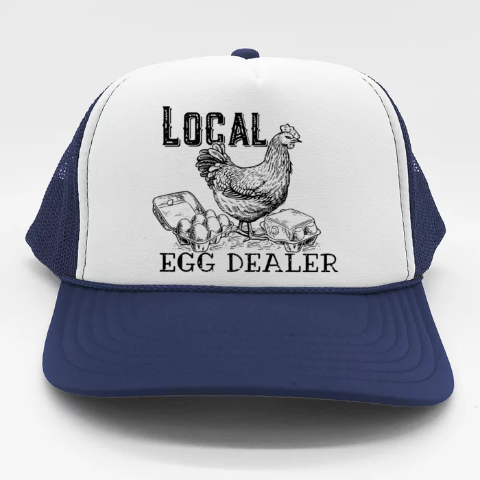 Local Egg Dealer Funny Bleached Chicken Lover Farm Farmer Trucker Hat