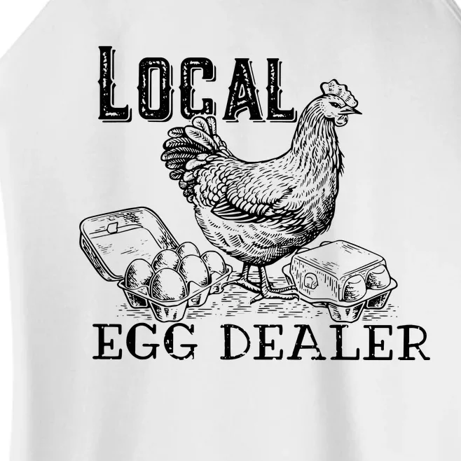 Local Egg Dealer Funny Bleached Chicken Lover Farm Farmer Women’s Perfect Tri Rocker Tank