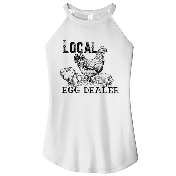 Local Egg Dealer Funny Bleached Chicken Lover Farm Farmer Women’s Perfect Tri Rocker Tank