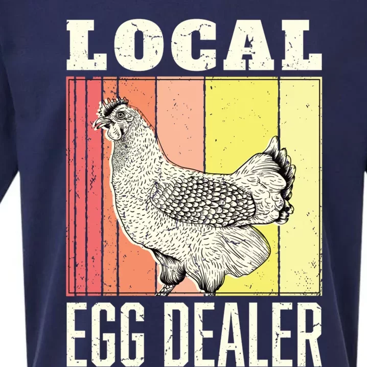 Local Egg Dealer Funny Chicken Farmer Support Sueded Cloud Jersey T-Shirt