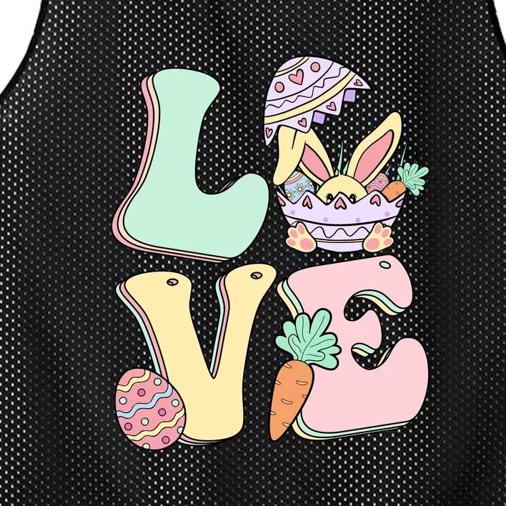 Love Easter Day Party Funny Bunny Egg Gift For Toodler Kids Mesh Reversible Basketball Jersey Tank