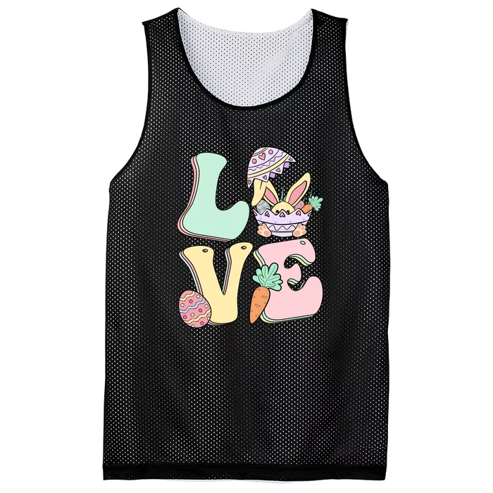 Love Easter Day Party Funny Bunny Egg Gift For Toodler Kids Mesh Reversible Basketball Jersey Tank