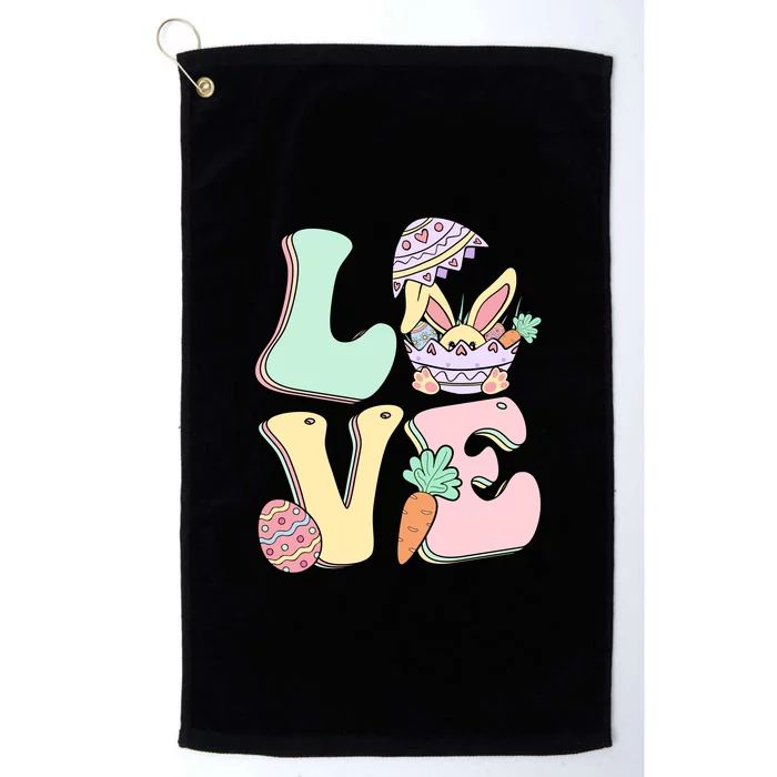 Love Easter Day Party Funny Bunny Egg Gift For Toodler Kids Platinum Collection Golf Towel