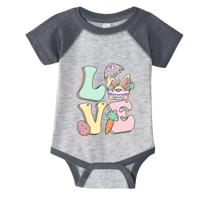 Love Easter Day Party Funny Bunny Egg Gift For Toodler Kids Infant Baby Jersey Bodysuit