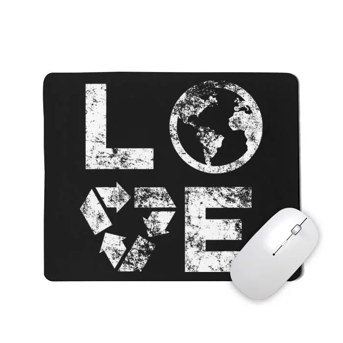 Love Earth Day 90s Vintage Recycling Or Teacher Mousepad