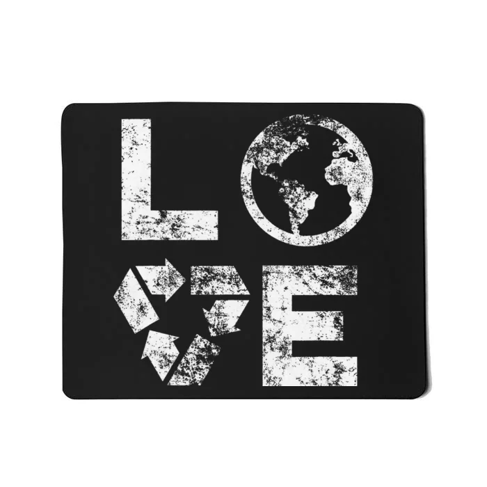 Love Earth Day 90s Vintage Recycling Or Teacher Mousepad