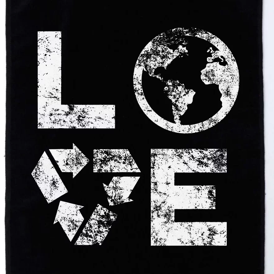 Love Earth Day 90s Vintage Recycling Or Teacher Platinum Collection Golf Towel