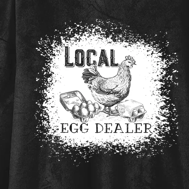 Local Egg Dealer Funny Bleached Chicken Lover Farm Farmer Hooded Wearable Blanket