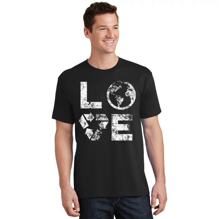 Love Earth Day 90s Vintage Recycling T-Shirt