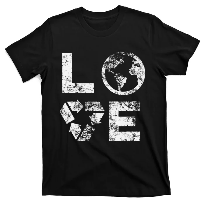 Love Earth Day 90s Vintage Recycling T-Shirt