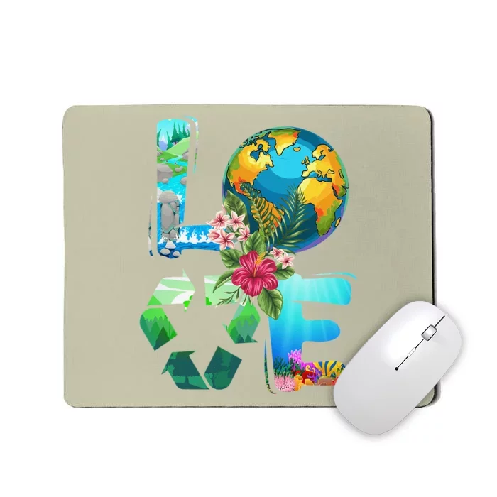 Love Earth Day 90s Planet Recycling Or Teacher Mousepad