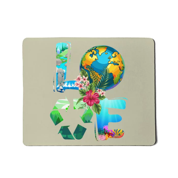 Love Earth Day 90s Planet Recycling Or Teacher Mousepad