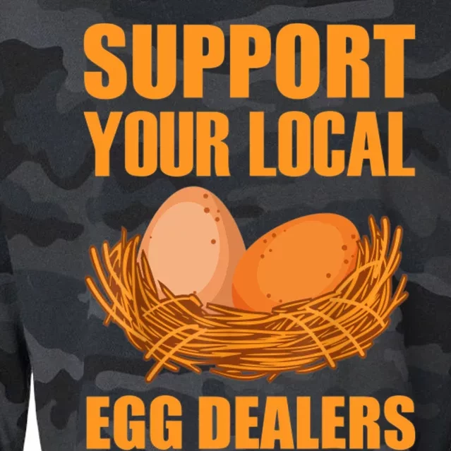 Local Egg Dealer Funny Chicken Lovers Egg Basket Cropped Pullover Crew