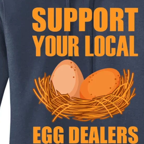 Local Egg Dealer Funny Chicken Lovers Egg Basket Women's Pullover Hoodie