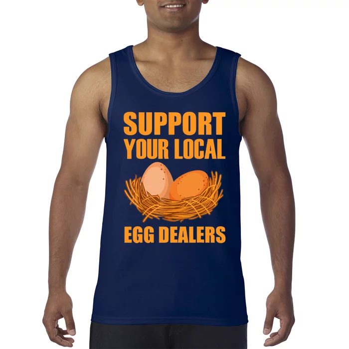 Local Egg Dealer Funny Chicken Lovers Egg Basket Tank Top