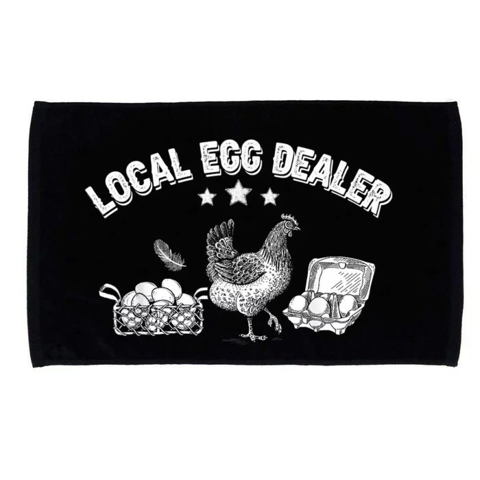 Local Egg Dealer Funny Bleached Chicken Lover Farm Farmer Microfiber Hand Towel