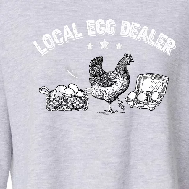 Local Egg Dealer Funny Bleached Chicken Lover Farm Farmer Cropped Pullover Crew