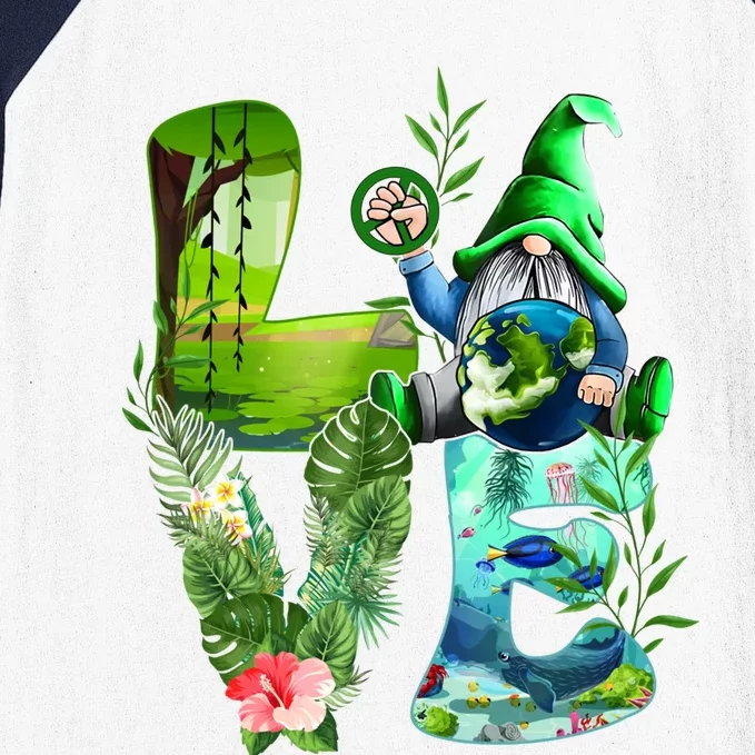 Love Earth Day Gnome Save Our Planet Environtal April 22 Gift Baseball Sleeve Shirt