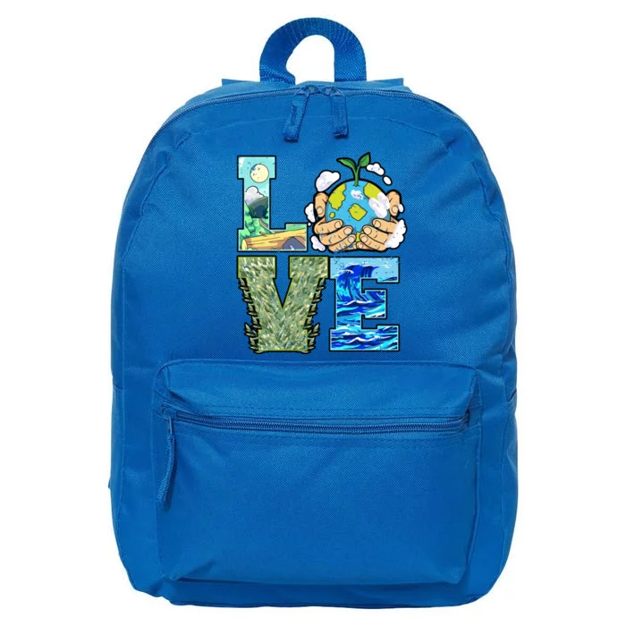 Love Earth Day Save Planet Protect Nature Great Gift 16 in Basic Backpack