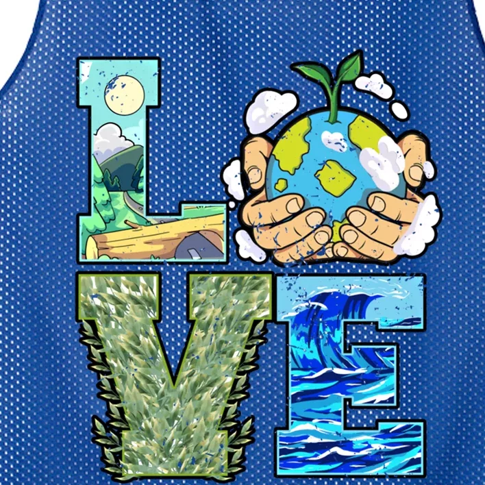 Love Earth Day Save Planet Protect Nature Great Gift Mesh Reversible Basketball Jersey Tank