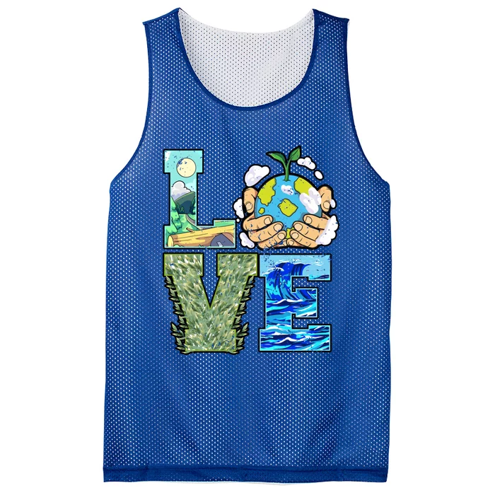 Love Earth Day Save Planet Protect Nature Great Gift Mesh Reversible Basketball Jersey Tank