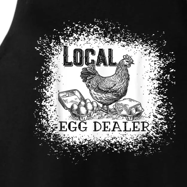 Local Egg Dealer Funny Bleached Chicken Lover Farm Farmer Ladies Tri-Blend Wicking Tank