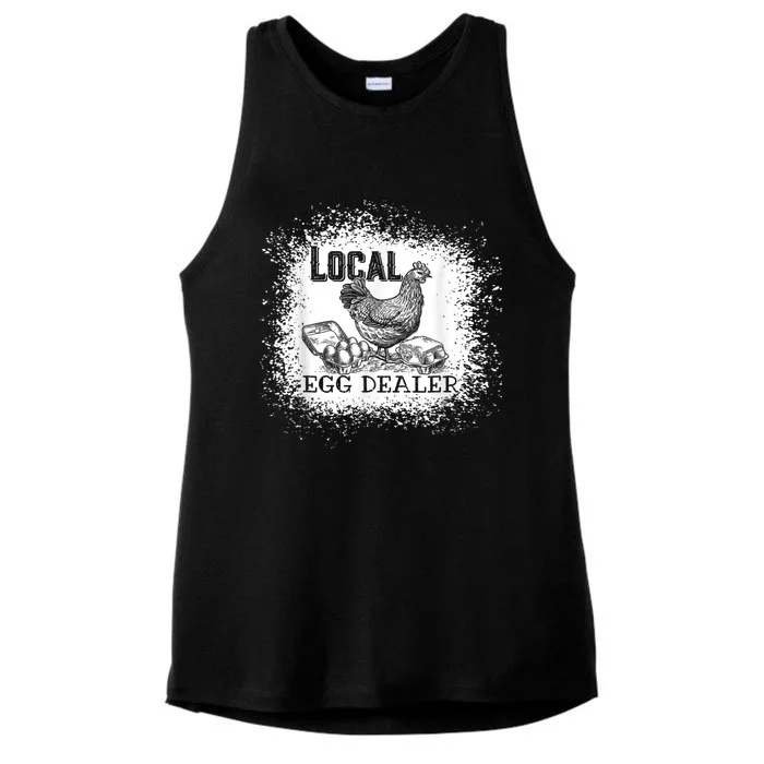 Local Egg Dealer Funny Bleached Chicken Lover Farm Farmer Ladies Tri-Blend Wicking Tank