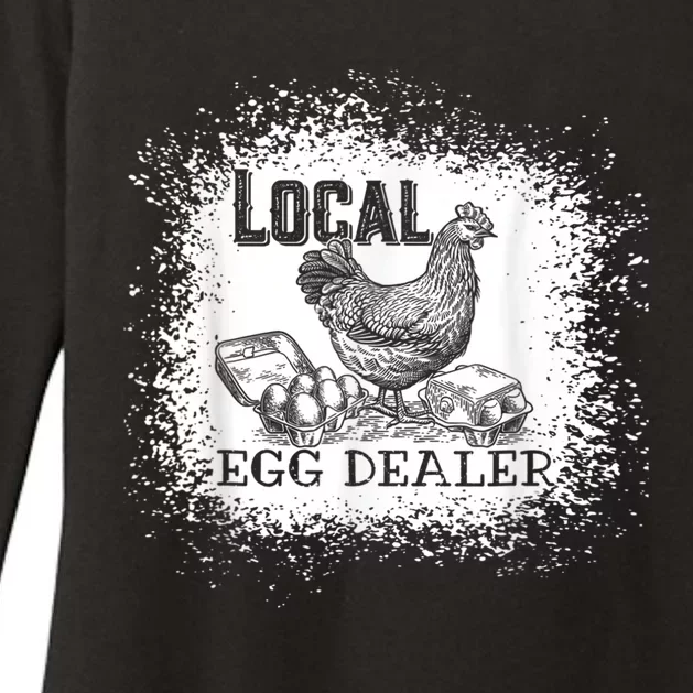 Local Egg Dealer Funny Bleached Chicken Lover Farm Farmer Womens CVC Long Sleeve Shirt