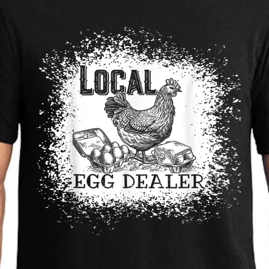 Local Egg Dealer Funny Bleached Chicken Lover Farm Farmer Pajama Set