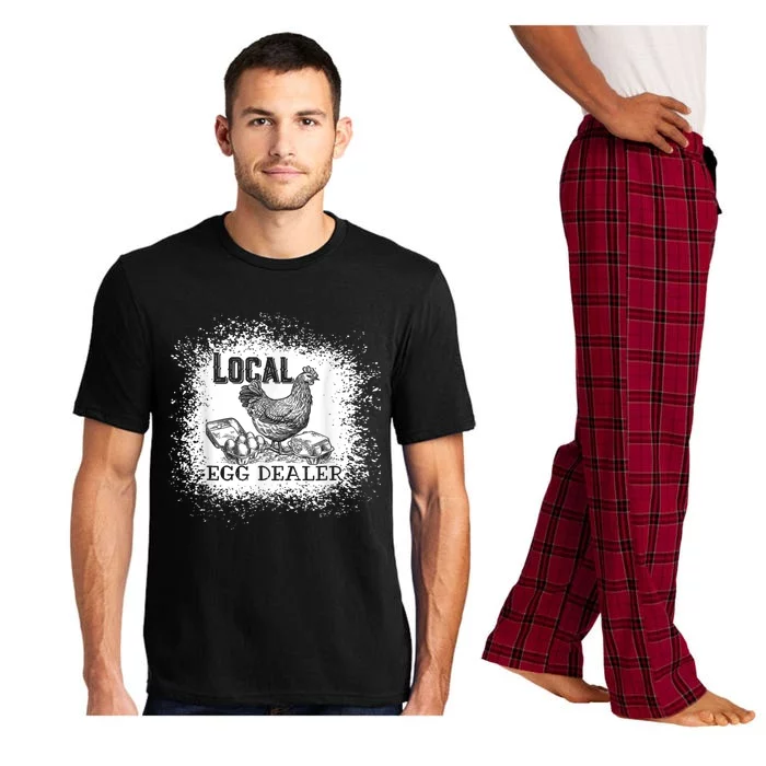 Local Egg Dealer Funny Bleached Chicken Lover Farm Farmer Pajama Set